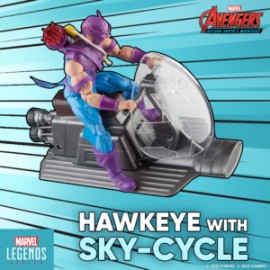 PREVENTA: Avengers 60 Aniversario Marvel Legends Hawkeye con Sky-Cycle