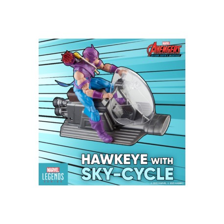 PREVENTA: Avengers 60 Aniversario Marvel Legends Hawkeye con Sky-Cycle