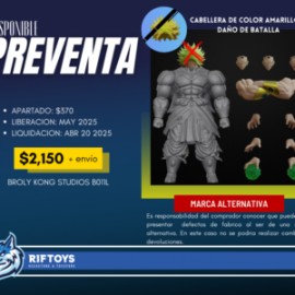 PREVENTA: BROLY KONG STUDIOS B011L SSJ AMARILLO DAÑO DE BATALLA