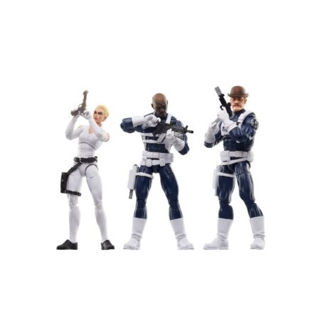 PREVENTA: Captain America Marvel Legends Series Dum Dum Dugan, Sharon Carter, and Nick Fury Jr 3-pack